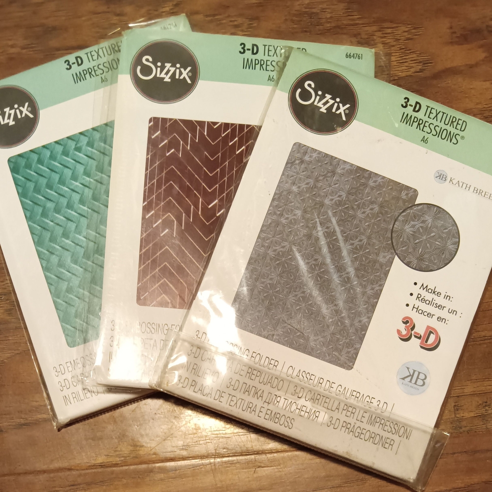 Sizzix 3-D Textured Impressions Embossing Folders (3)